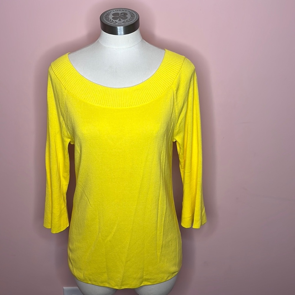 Talbots Yellow Scoop Neck Sweater